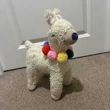 M&S Marks & Spencer Cream Llama Alpaca with Pom Poms 12" Soft Plush Toy