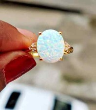 Fire Opal Solitaire Engagement