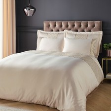 Catherine Lansfield Deco Sequin Luxury Duvet Cover Bedroom Collection Champagne