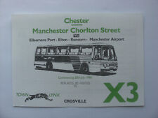 1986 July Crosville Bus Timetable X3 Chester Ellesmere Port Runcorn Manchester