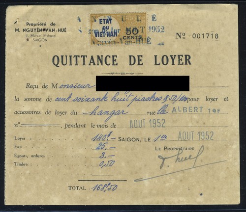 State vietnam 1952 revenues - of,
