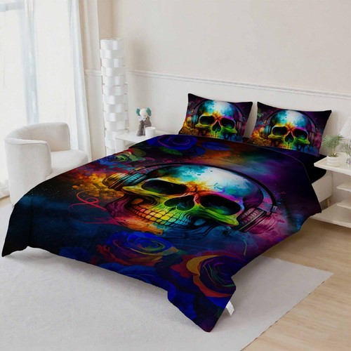 Dark skull theme quilt - dark,