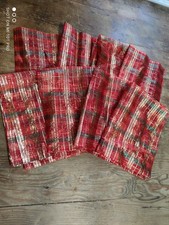 8 Unbranded Red, Gold & Green  Sheer Christmas Table Mats/Runners 34cm x 46cm