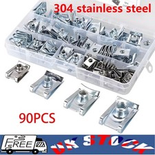 90Pcs U Nut Spring Nuts M4/5/6/8 Clips Fairing Panel Speed Chimney Spire Clamp