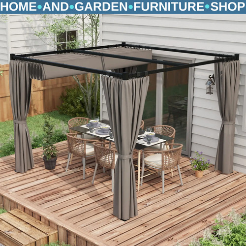 Metal pergola retractable - metal,