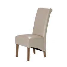 CREAM LEATHER DINING CHAIR x 2