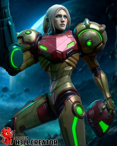 Samus metroid unpainted model - samus,