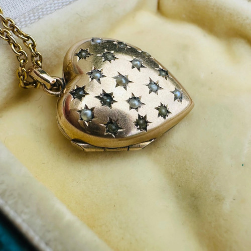 Vintage 9ct gold pearl star - vintage,