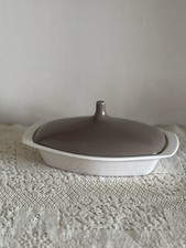 Poole Pottery butter Dish Twin Tone Sepia & mushroom