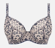 Freya Wild Side Animal Print Blue Plunge Bra