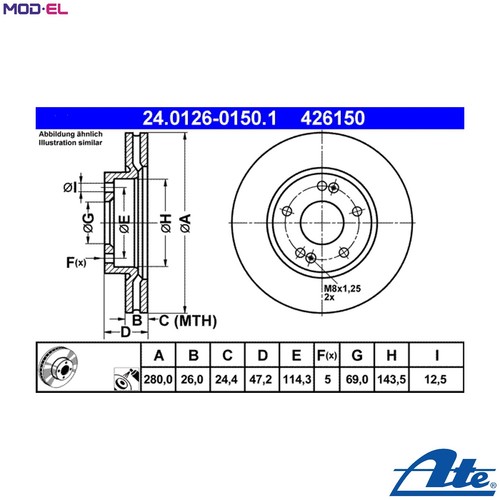 Brake disc 0126 0150 - 2x,