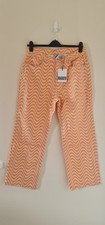 NWT The Ragged Priest Women's Dad Jeans w/ Wave Print in Yellow/Pink, W34 L30