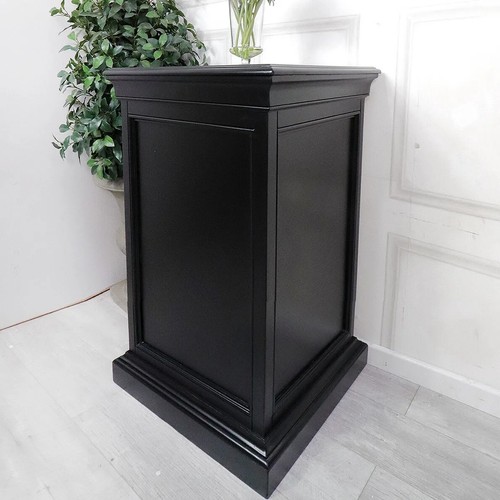 Large tall black wooden plinth - large,