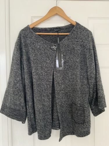 Charcoal knit coat cardigan - knit,