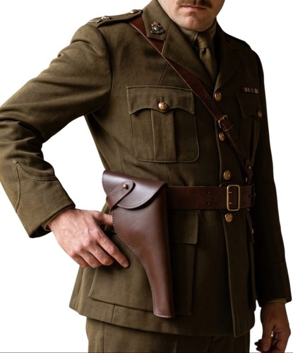 Brown leather gun - gun, holster