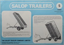 Original Salop Trailers 5 Ton Models 1 Sheet Brochure c 1983, AP.100 & S.100