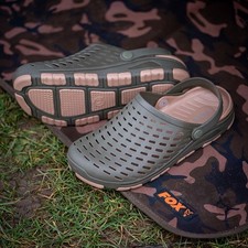 fox khaki clogs Size 10 Comfy