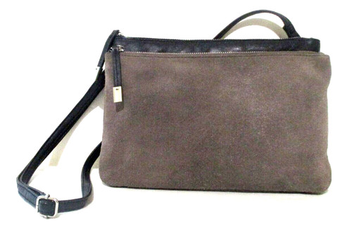 Grey suede and black real - and,