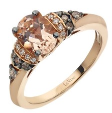 Le Vian 14ct Rose Gold Morganite & 0.14ct Diamond Engagement Ring (Used, In Box)