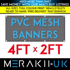 4ft x 2ft MESH PVC PERSONALISED Banner Outdoor Vinyl Advertising Sign