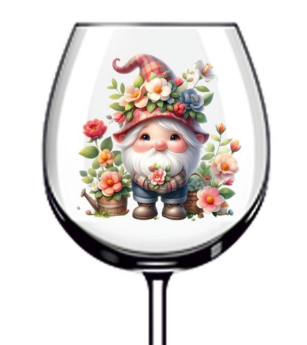 12x garden gnome flower wine - 12x,