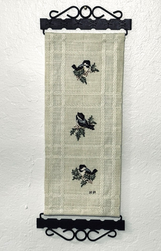 Vtg needlepoint bell pull wall - pull,