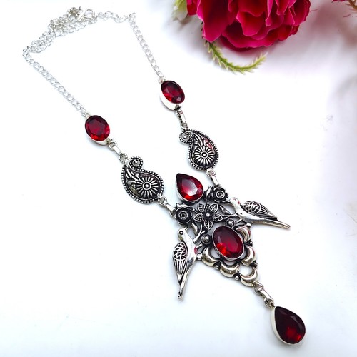 Red garnet gemstone handmade - garnet,