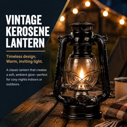 Vintage lamp lantern iron - lamp,