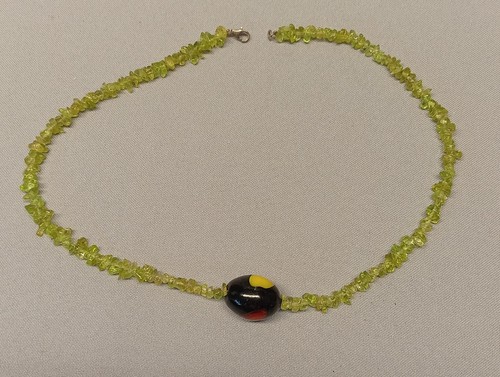 Peridot chip necklace - peridot, with
