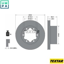 2x BRAKE DISC 92295303 FOR VW