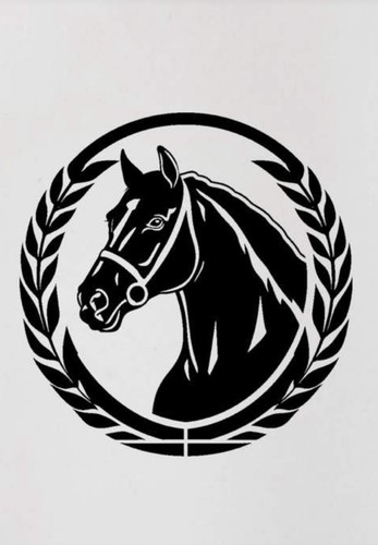 Horse wreath vinyl - 5”,