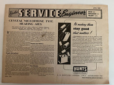 RADIO SERVICE ENGINEER CRYSTAL MICROPHONE TYPE HEARING APRIL 1945  RARE VINTAGE
