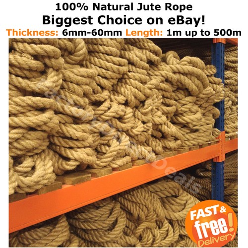 100 natural jute hessian rope - natural,