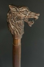 Walking Stick Wolf Head Copper