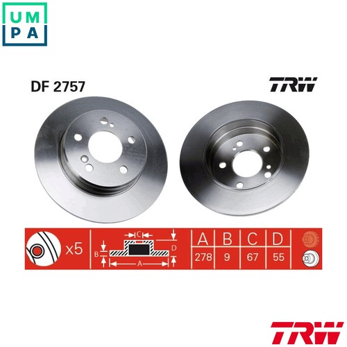Brake disc df2757 for - disc,