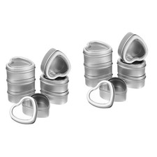  2 PCS Cookie Boxes with Window Heart Shaped Tin Lid Food Tins Clear Lids Candy