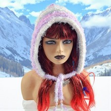 Handmade Cosy Warm Pixie Hood, Elf Hat, Fae Beanie, Festival Hood