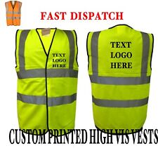 Personalised custom Printed Hi Viz Safety Vest Workwear Logo Text waistcoat