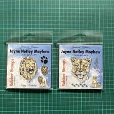 2x Sets Rubber Stamps LION LIONESS Animals Joanna Sheen Jayne Netley Mayhew
