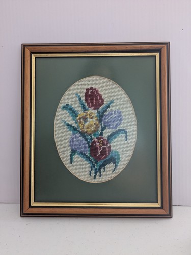 Vintage embroidered tulip
