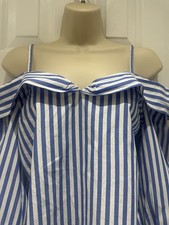 Zara Off The Shoulder Blue and