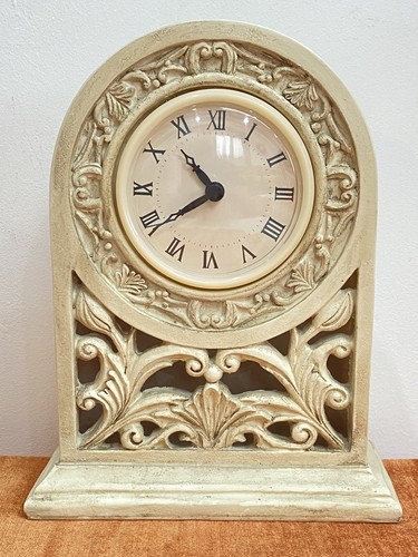Table clock cream mantel - table,