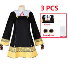 Anime SPY X FAMILY Anya Forger Cosplay Costume Black Dress Uniform Child Girls P