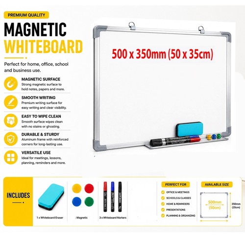 Magnetic whiteboards 500x350mm - magnetic,