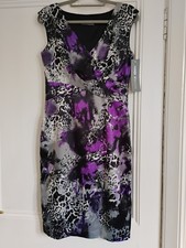 Michaela Louisa Designer Dress 7318. Purple/Grey/Black. UK 12. BNWT. Gorgeous!