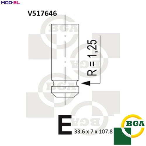 Exhaust valve v517646 - valve, for