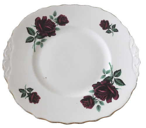 Red roses cake plate - red,
