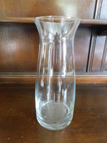 Tall clear glass vase 26cm - glass,