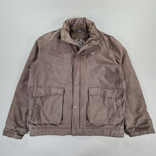 GANT Mens Jacket Brown XL New Heaven Full Zip Hooded Cotton Padded