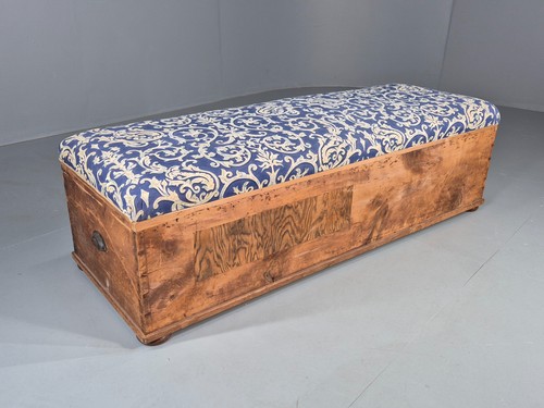 Antique upholstered ottoman - upholstered,